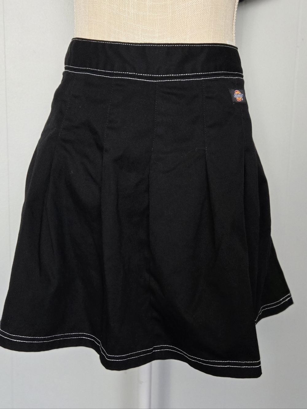 Dickies Women's Black A-Line Skirt with Contrast Stitching